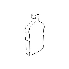 Poster - The outline of a large a large bottle of water symbol is made with black lines. 3D view of the object in perspective. Vector illustration on white background