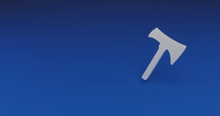 Poster - Isolated realistic white axe symbol with shadow. Located on the right side of the scene. 3d illustration on transparent background
