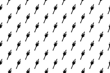Poster - Seamless pattern completely filled with outlines of mystical Spear symbols. Elements are evenly spaced. Illustration on transparent background