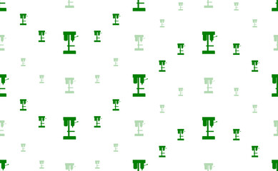 Aufkleber - Seamless pattern of large and small green boring mill symbols. The elements are arranged in a wavy. Illustration on light green background