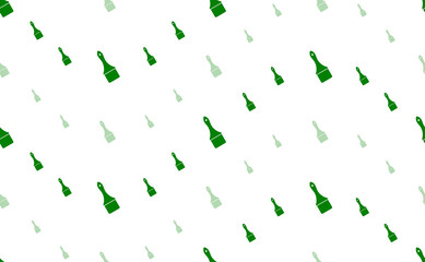 Aufkleber - Seamless pattern of large and small green paint brush symbols. The elements are arranged in a wavy. Illustration on light green background