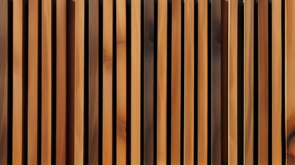 Poster - Vertical wooden slats create a modern, textured wall with warm, natural tones and a striped pattern.