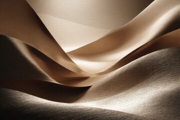 Poster - Abstract smooth elegant brown silk or satin fabric background with soft folds, creating a luxurious, smooth and flowing surface, perfect for fashion design and texture.