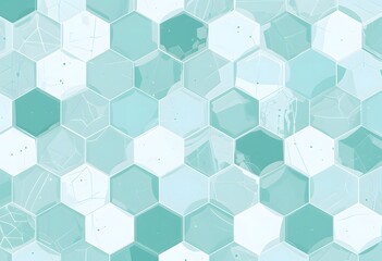 Aufkleber - Modern Geometric Hexagon Pattern For Presentations, Soft Teal And White Design. A Clean Minimalist Background For Professional Use. Perfect For Slides, Websites, And Digital Media. Creates A Stylish