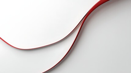 Minimal abstract composition with curved ultra-thin red lines on a white to light gray gradient background. Clean and modern flat layout design suitable for web interface and digital presentations