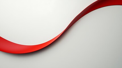 Minimal abstract composition with curved ultra-thin red lines on a white to light gray gradient background. Clean and modern flat layout design suitable for web interface and digital presentations