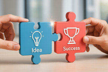 Poster - Combining innovation with achievement creates a powerful pathway that drives progress and accomplishment in business ventures