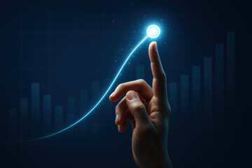 Poster - The symbolizes growth and innovation as a directs a glowing point upward reflecting progress and strategic advancement