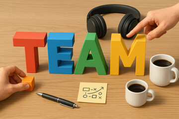 Poster - Collaboration and strategy drive team success as individuals contribute distinct roles with clear communication and planning