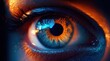 © Humairoh - Close up of a human eye, colorful blue and orange eye detail