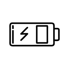Poster - A simple depiction of a charging device with a lightning bolt and a rectangular indicator shown fully charged
