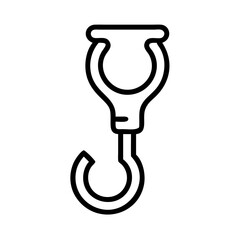 Poster - Outline drawing of a metal lifting device with a u shaped top and a curved hook on the bottom part