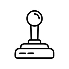 Aufkleber - A simple graphic of a classic arcade joystick with a round handle and a rectangular base design element