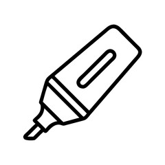 Poster - Simple graphic of a highlighter with a cap and a rectangular body on a white background