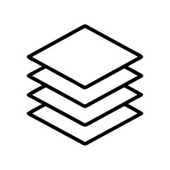 Poster - Stack of three white squares with black outlines slightly offset from each other in a pile shape image