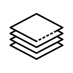 Poster - Isometric presentation of a stack of four square shaped white sheets with dotted lines 100 char