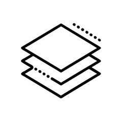 Poster - Three rhombus shapes stacked with dotted lines indicating separation and depth in a simple graphic form