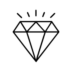 Poster - A simple graphic of a shining gem with facets and light rays emanating from the top edge design