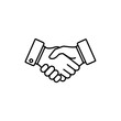 © Ana Julia Solaira - Handshake agreement partnership business deal cooperation success teamwork contract hands collaboration vector icon