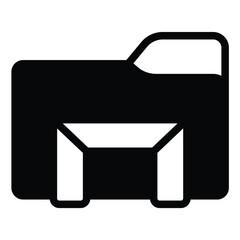 Poster - Explorer folder solid icon, windows pack concept. Vector graphics. Folder with windows operating system sign on white background, style mobile or design.