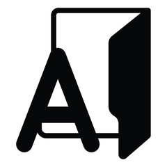 Fototapete - Font folder solid icon, windows pack concept. Vector graphics. Folder with first alphabet letter, typography sign on white background, style mobile or design.