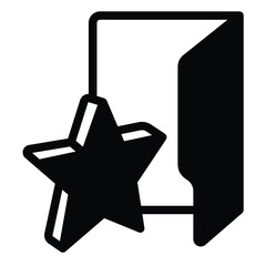 Poster - Favorites folder solid icon, windows pack concept. Vector graphics. Folder with isometric star shape, favorite sign on white background, style mobile or design.