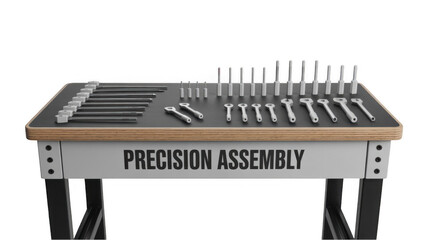 Poster - Various precision assembly tools arranged neatly on a workbench, poised for immediate use, featuring a transparent background that highlights the craftsmanship and quality of each instrument