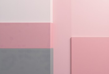 Aufkleber - Gentle Minimalist Background, Pale Pink And Grey Color Blocks, Soft Abstract Design. Versatile Backdrop For Presentations. Website Headers, And Social Media Graphics. Suitable For Various Content