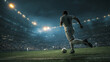 © Visual Studio - <Soccer Action Scene in a Stadium: Dynamic Football Match Under Dramatic Night Lighting>