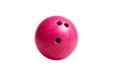 Glossy pink bowling ball with three finger holes, isolated on transparent background. Perfect for sports, entertainment, and lifestyle design concepts, transparent, clipping path