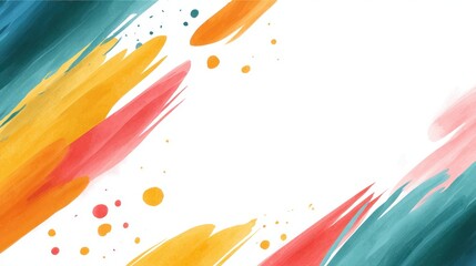 Aufkleber - Colorful abstract brush strokes create a vibrant, artistic backdrop with splashes of paint.