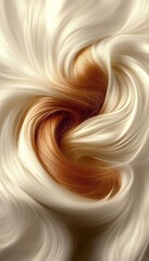 Poster - Abstract Art Featuring Elegant, Flowing Organic Forms in Creamy White and Tan Blending Together