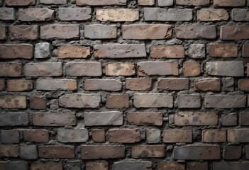 Poster - Distressed Brick Backdrop Texture, Neutral Tones In Old Brickwork Provide A Versatile Aged Surface, Perfect For Industrial Designs. Backgrounds Like This Offer A Lot. This Texture Is Great For Any