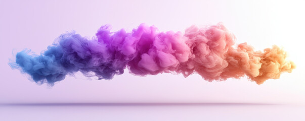 Poster - Vibrant cloud of colorful smoke blends seamlessly in gradient of purple, pink, and orange hues