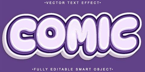 Poster -  Comic Cartoon Fun Happy Cute Colorful Fully Editable Smart Object Text Effect