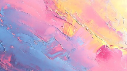 Leinwandbilder - Abstract oil painting of colorful brushstrokes in pastel hues creating a dynamic and textured artistic background