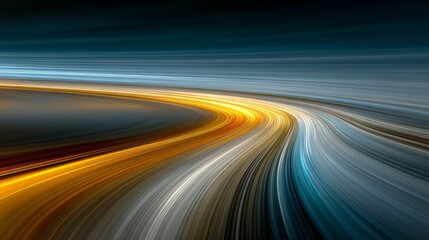 Poster - Moving clouds create a mesmerizing blur in long exposure during twilight hours over the horizon