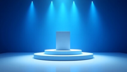 Aufkleber - a stage with podium illuminated by spotlights