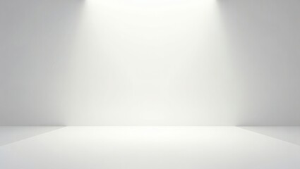 Aufkleber - empty room with spotlights shining down from above, creating a simple and clean atmosphere. The space is minimalist, with a smooth surface and clean lines