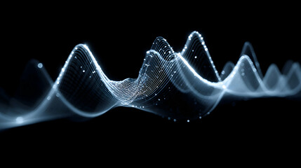 Poster - Abstract digital wave form with particles of light for presentation background or wallpaper design
