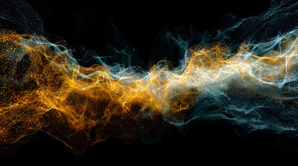 Poster - Abstract vibrant energy wave with flowing particles creating a dynamic futuristic backdrop illustration