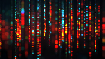 Poster - Abstract colorful light strings create a modern festive display of vibrant digital energy