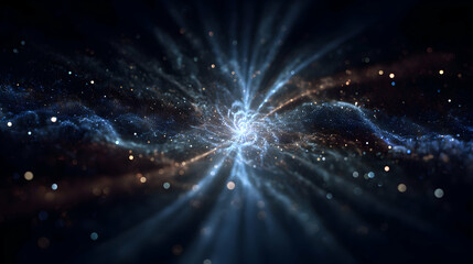 Poster - A mesmerizing cosmic spectacle showcasing a swirling vortex of light and energy in deep space