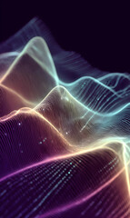 Poster - Abstract luminous waves display mesmerizing gradients of color creating a serene visual experience showcasing digital artistry