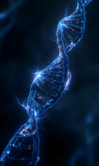 Poster - Digital depiction of a dna double helix structure symbolizing genetics biotechnology and advancements in medicine research and health science