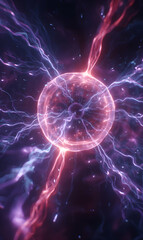 Poster - Vibrant cosmic energy field with glowing plasma filaments and ethereal particles creating captivating visual art