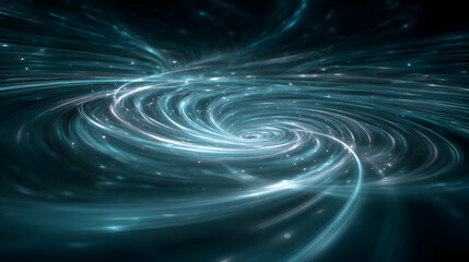 Poster - mystical whirlpool of light and energy mesmerizing blue swirls against the inky canvas of space