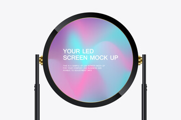 Aufkleber - LED screen mock-up presents a sleek and modern design with bold, capitalized split across two lines for visual impact. The minimalist black background LED display vector, illustration