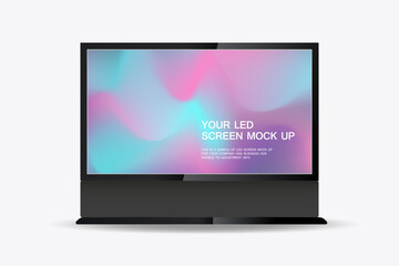 Aufkleber - The LED screen mock-up features a clean, straightforward layout with bold text -YOUR LED SCREEN MOCK UP against a plain background, emphasizing simplicity and clarity. vector