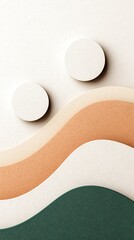 Wall Mural - abstract hills illustration with muted mauve sage and blue tones